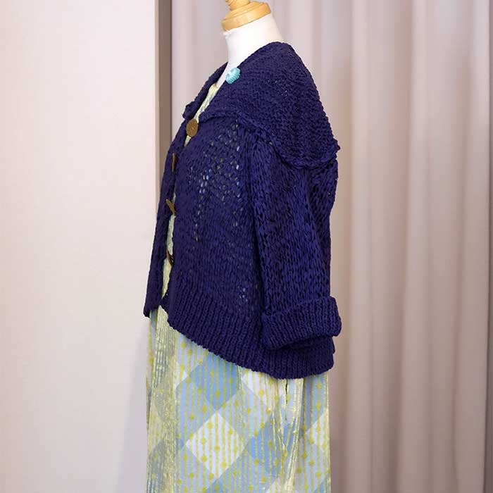 ミナペルホネン linnut カーディガン navy | Lin total fashion