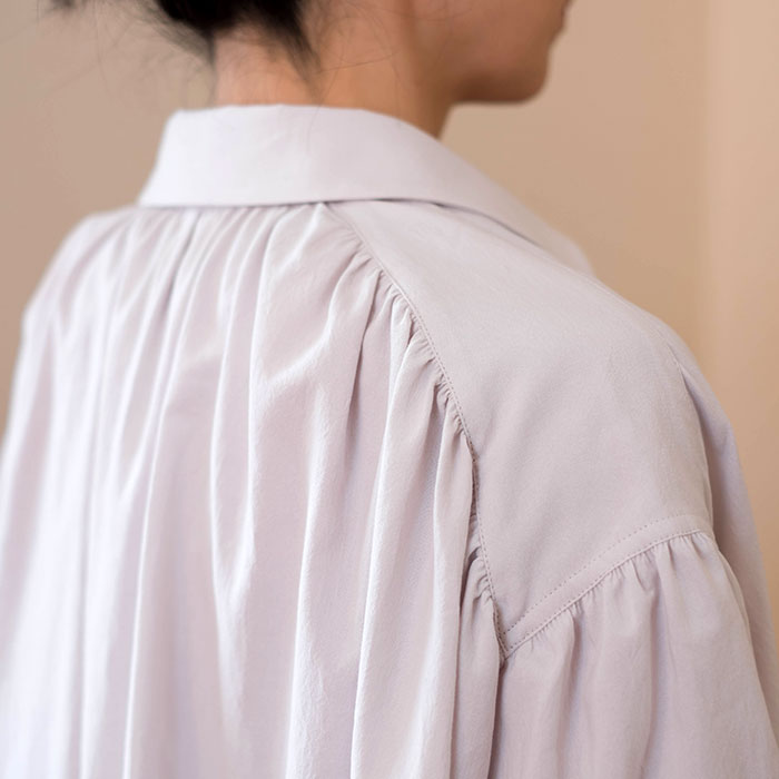 ミナペルホネンlaboratoryシャツワンピース(コットンオックスフォード) l.gray