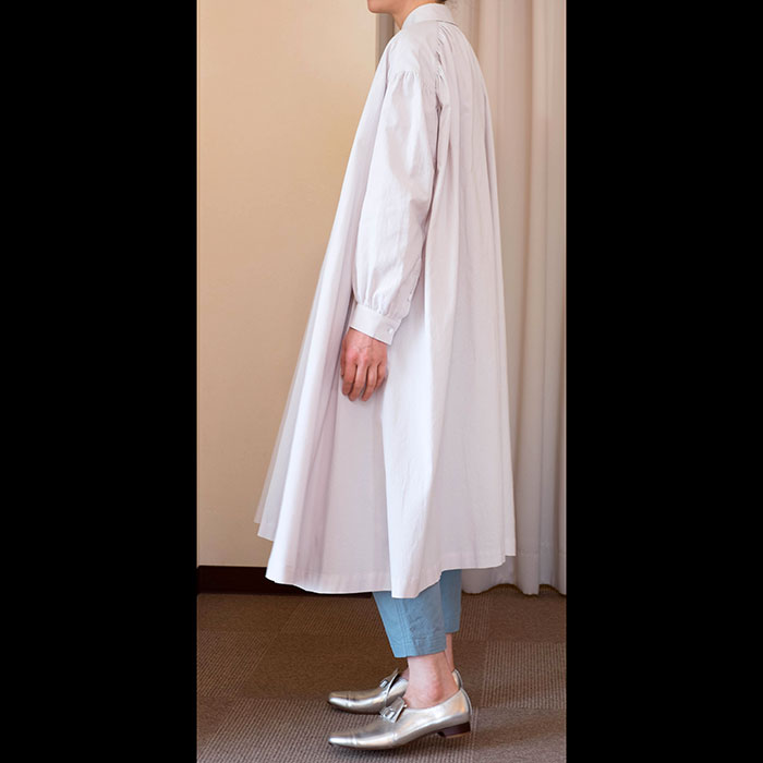 ミナペルホネンlaboratoryシャツワンピース(コットンオックスフォード) l.gray