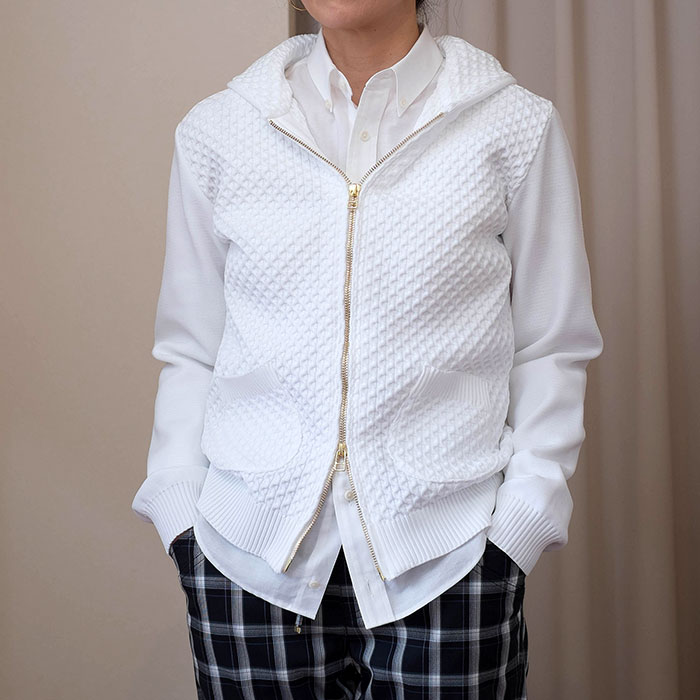 ara・ara ライトニットジップパーカーWht | Lin total fashion place blog