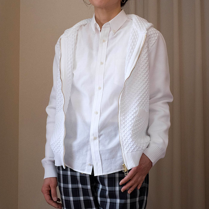 ara・ara ライトニットジップパーカーWht | Lin total fashion place blog