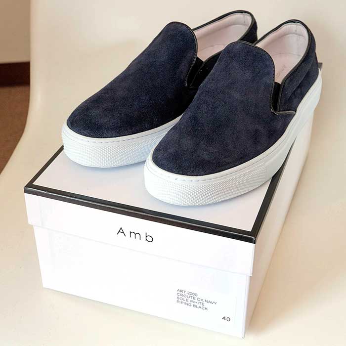 Amb（アンバサダーズ）レディーススリッポンD.NAVYスエード 2000 L 