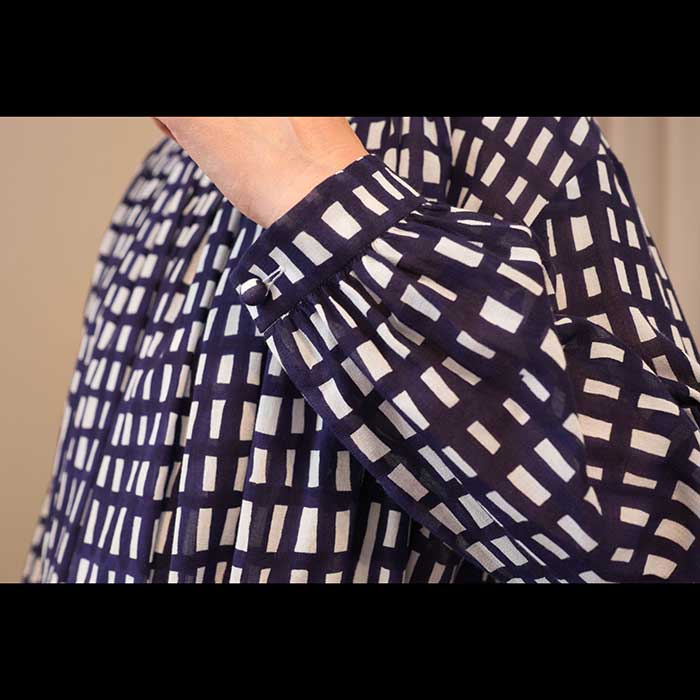 mina perhonen ミナペルホネン sora check ギャザーネック mina perhonen ミナペルホネン sora check ギャザーネック