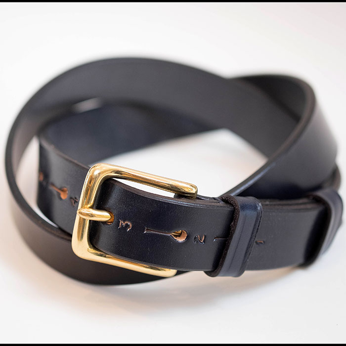 JABEZ CLIFFスティラップレザーベルト28mm navy