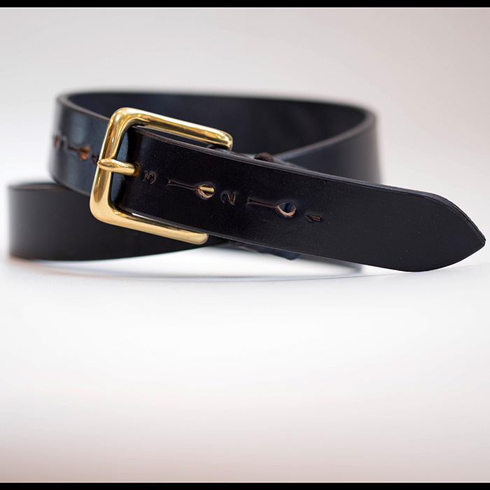 JABEZ CLIFFスティラップレザーベルト28mm navy