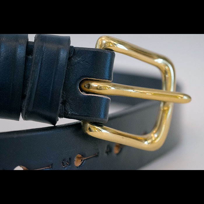 JABEZ CLIFFスティラップレザーベルト28mm navy