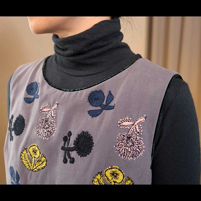 ミナペルホネン quartet 刺繍ワンピース（ta 3268）gray | Lin total fashion place blog