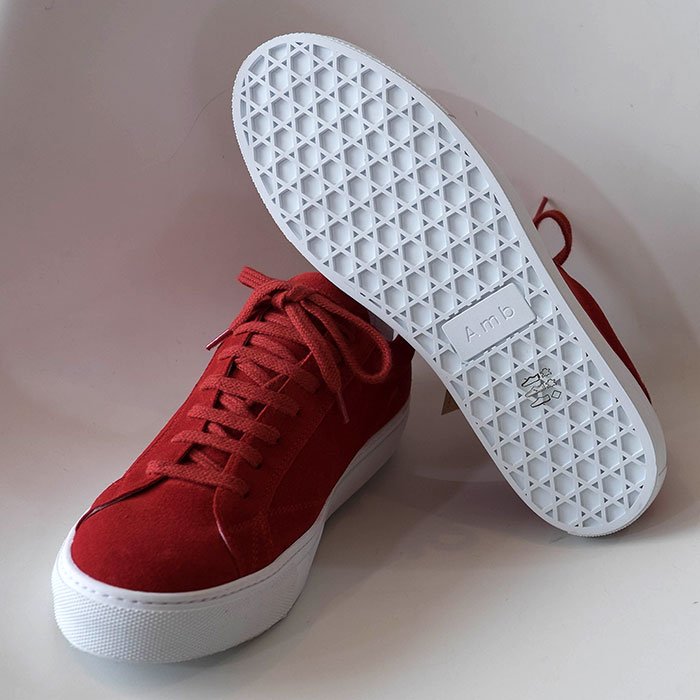>Amb(エーエムビー・アンバサダーズ)Mens Low Cutスニーカーcroute red(レッドスエード)