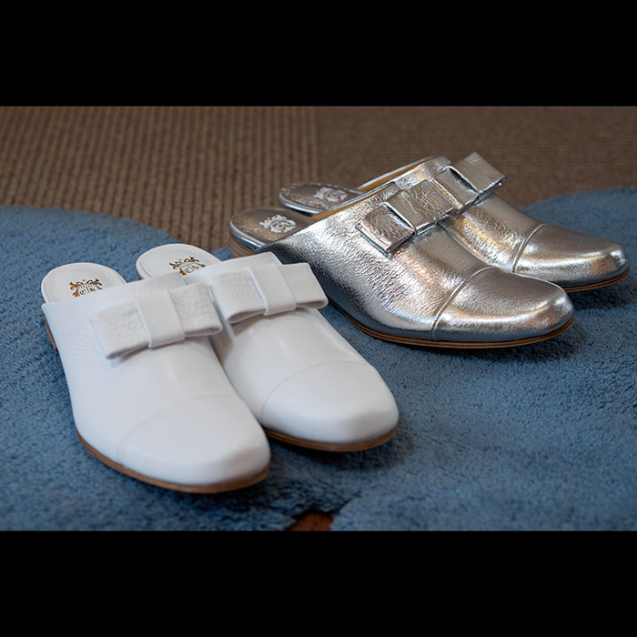 Chausser（ショセ）リボンミュール（c-2239）silver | Lin total 