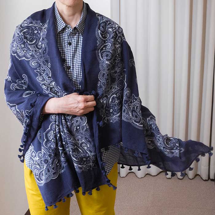 CITRUS]シトラス ストール navy×black | Lin total fashion place blog