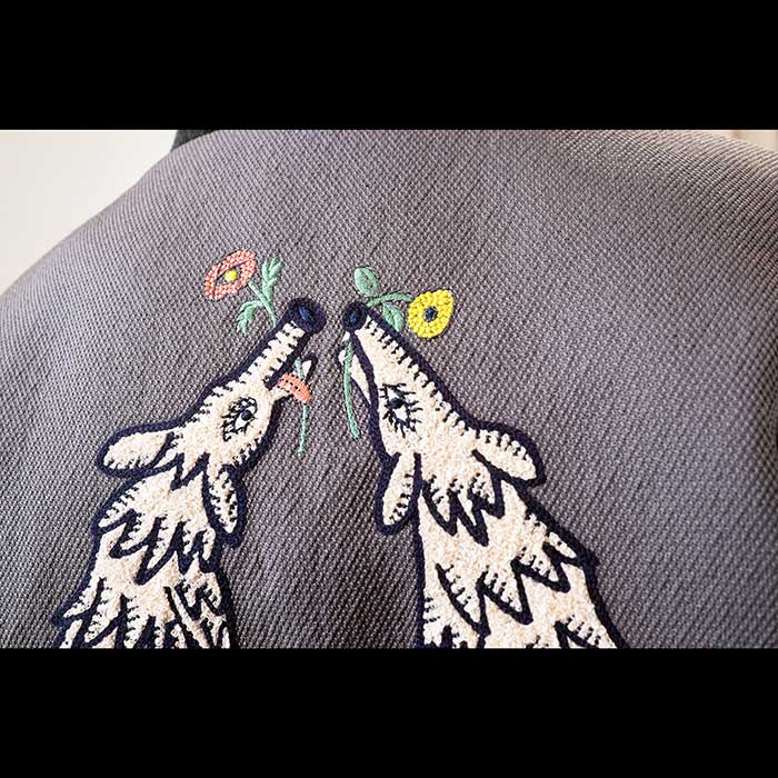 ミナペルホネン wolf & flower ブルゾン #gray | Lin total ミナペルホネン wolf & flower ブルゾン #gray | Lin total