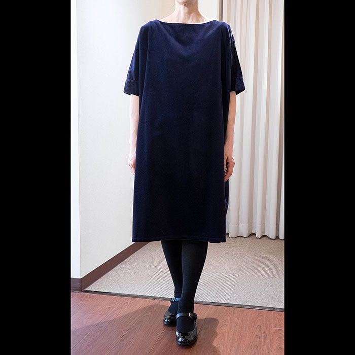 Honnete （オネット）ボートネックロングT navy | Lin total fashion ...