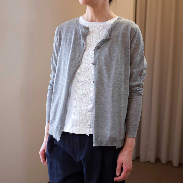 Antipast(アンティパスト)18Gカーディガン#M.grey | Lin total fashion