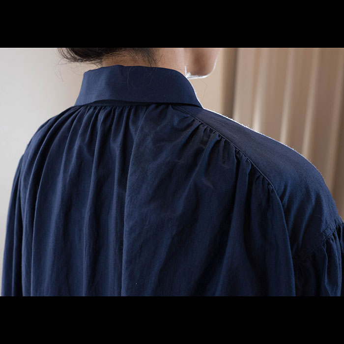 ミナペルホネンsky birdシャツワンピースnavy | Lin total fashion