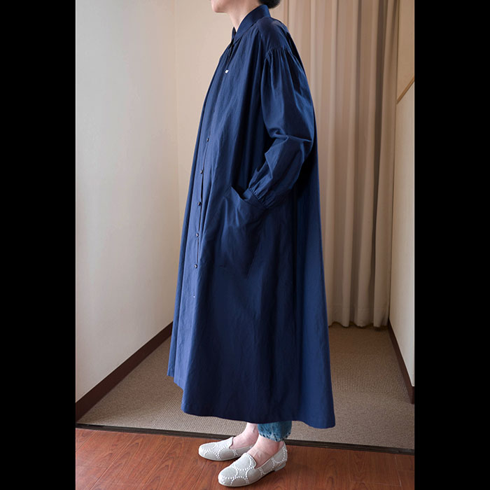 ミナペルホネンsky birdシャツワンピースnavy | Lin total fashion