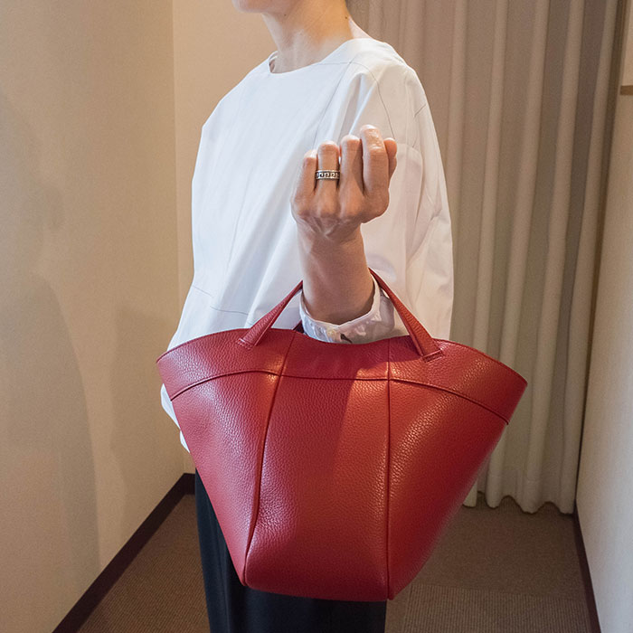 VIOLAd'ORO ハンドバッグ レッド VIOLAd'ORO (ヴィオラドーロ)ADRIA 2wayハンドバック（V-1208）RED