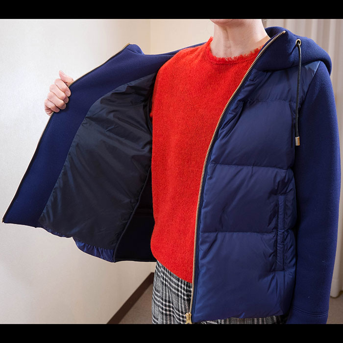 【araaraアラアラ】Ａラインダウンパーカー　ダウンジャケット　ネイビー araara(アラアラ) Aラインダウンパーカー navy - YAMAROKU