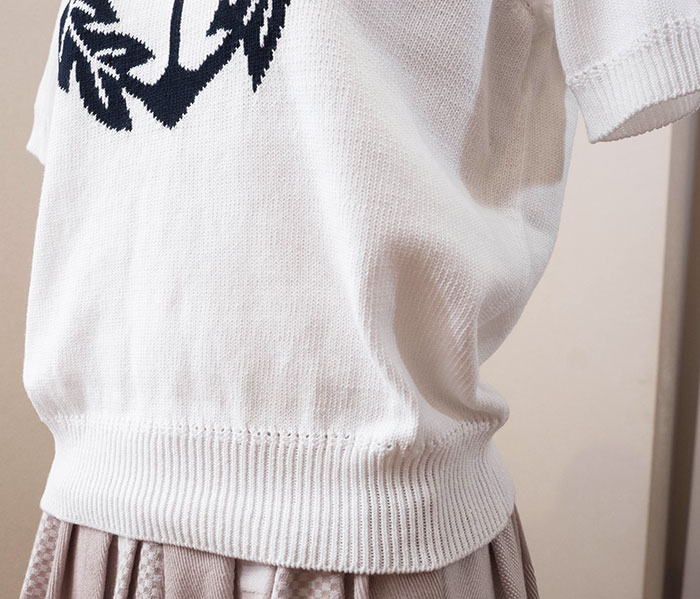 ミナペルホネン tanpopo 半袖ニット WHITE | Lin total fashion