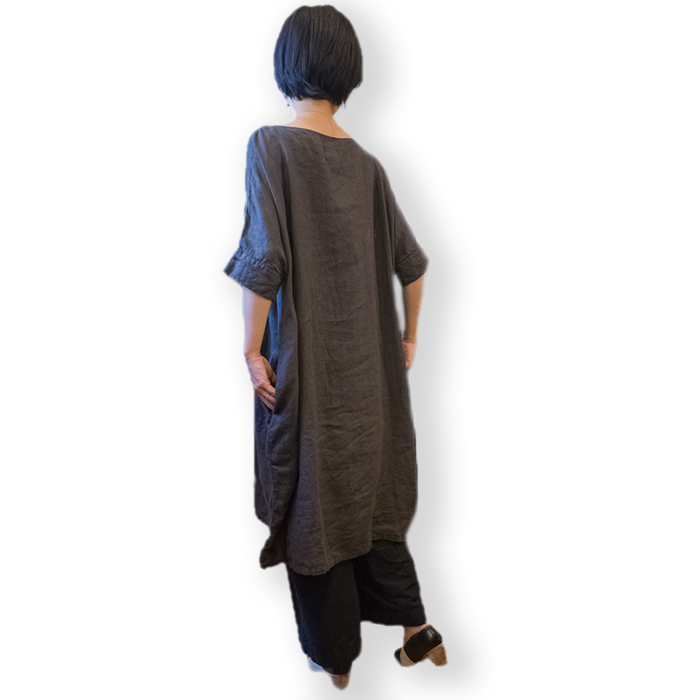 Honnete （オネット）アイリッシュリネンボートネックロングT