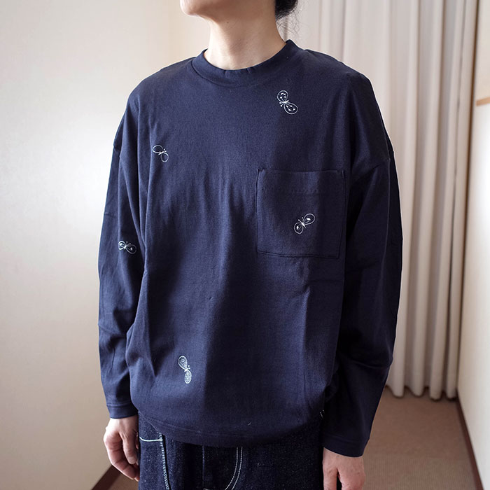 ミナペルホネン choucho カットソー＃navy | Lin total fashion place blog