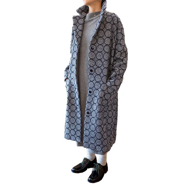 ミナペルホネン　タンバリン　ロングコート　サイズ40 ネイビー mina perhonen - 新作 ミナペルホネン タンバリン キルティング