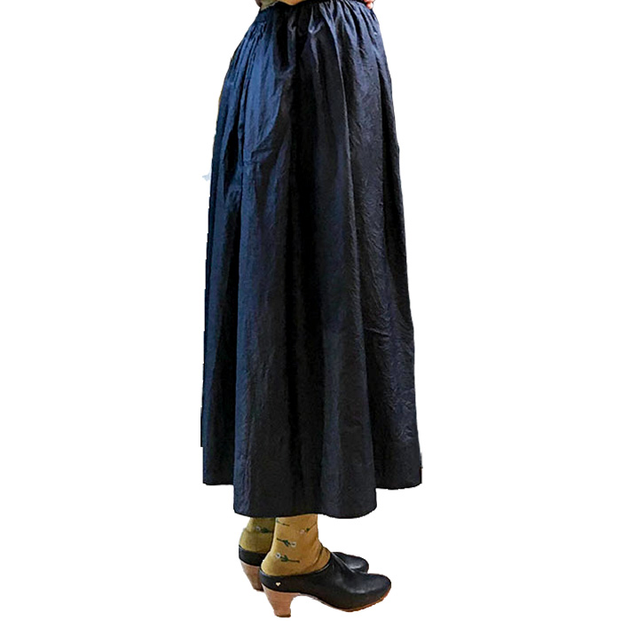 ミナペルホネン　vista シルク100%スカート　38サイズ ミナペルホネン vista シルクスカート #navy | Lin total
