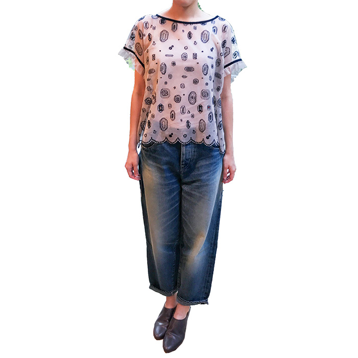 ミナペルホネン gemma チュールブラウス #beige | Lin total fashion