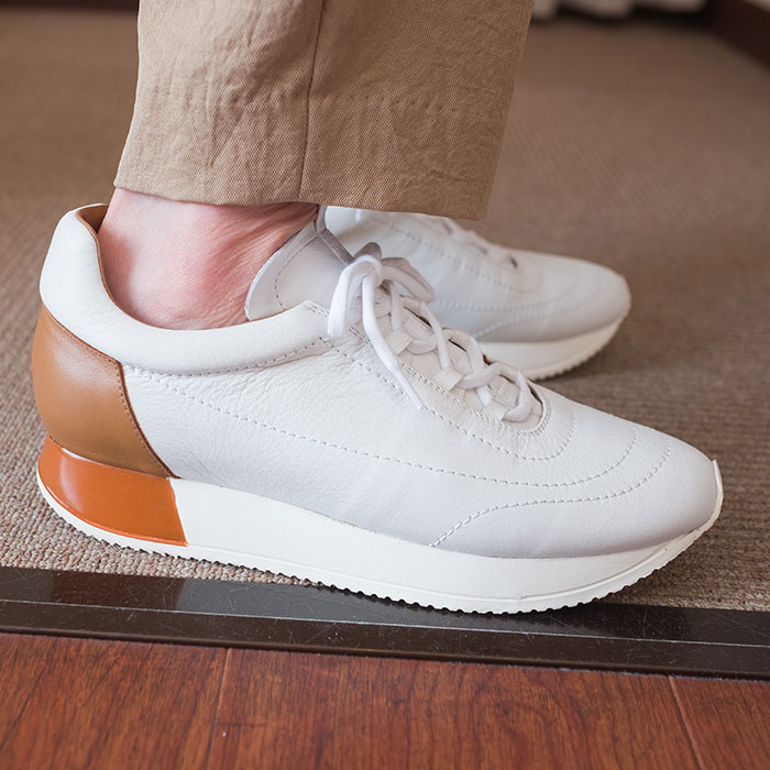 Bicolor leather バイカラーレザースニーカー白 SUS（サス）インヒールバイカラーレザースニーカー #ホワイト