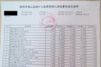 中国の出産費用