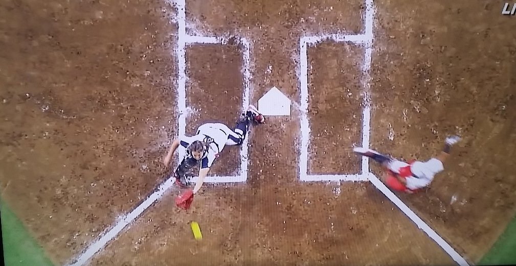 捕手のブロック(ソフトボール) 裏島(うらしま)ぶろぐ