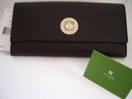 【ケイトスペード】KATE SPADE 人気デザイン長財布 茶
