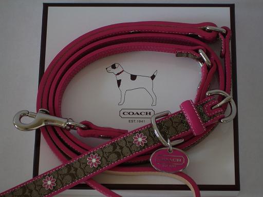 【コーチ】 COACH シグネチャー柄 首輪&リードセット