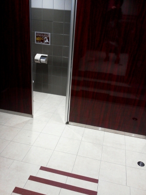 洗面所からトイレへ行くには階段があり・・・