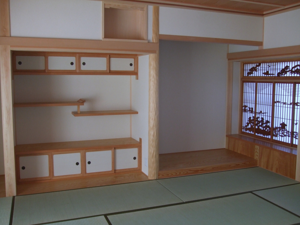 書院障子建具セット、　欄間障子 Yahoo!オークション - 書院欄間障子戸セット 角麻帯 組子細工 組子欄間