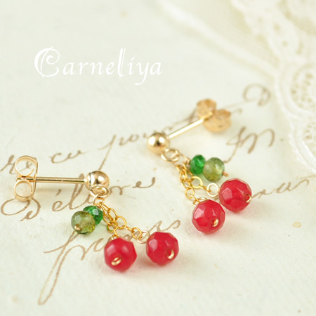 14kgfブルームーン・ツァボライトピアス/イヤリング ゆー ♦︎14kgf