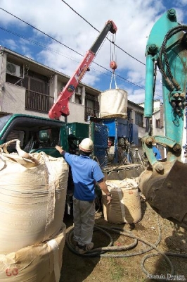 地盤改良工事セメントミルク