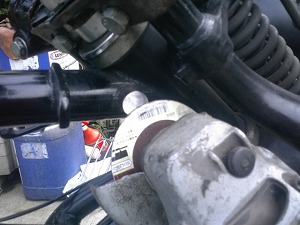 グラインダー削り作業