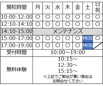 開講時間