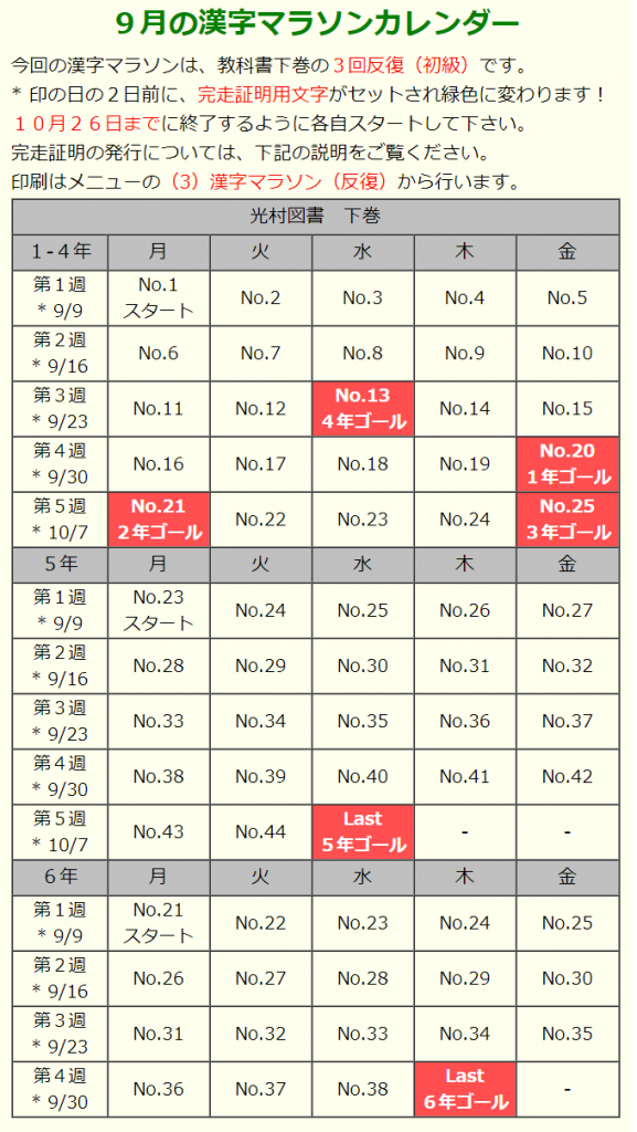 光村図書対応の漢字マラソン