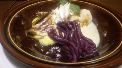 焼き紫芋と栗のプチガレット