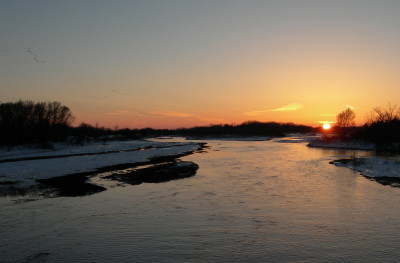 夕焼けのプラット川