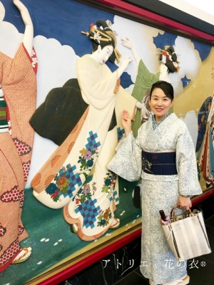 着物で 目黒雅叙園 素敵なスポット 花の衣の着物ブログ きもの と きものコーディネート と 曇り空 さいたま市着付け教室 花の衣