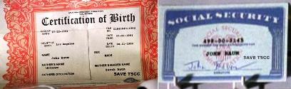 出生証明書とID ジョン・コナー