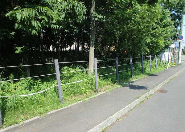 歩道際