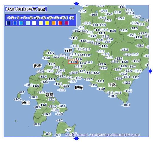 3時のアメダス