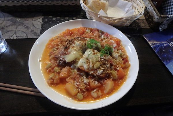 スモークチキンのカスレ
