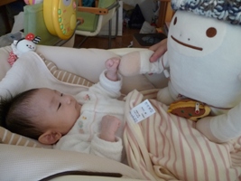 おーちゃんと握手