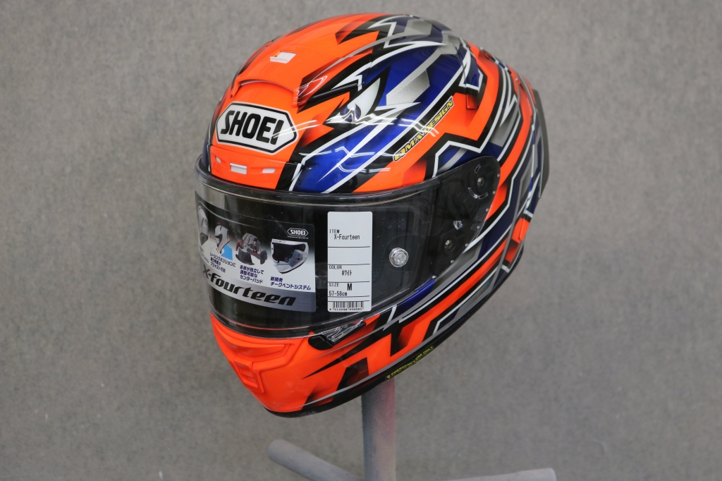 SHOEI X-Fourteenカスタムペイント！オレンジフレーク、サイズXL