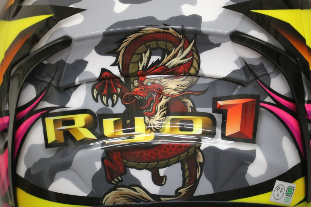 新作ヘルメット（KABUTO、F17、フレア、ファイヤーパターン、日