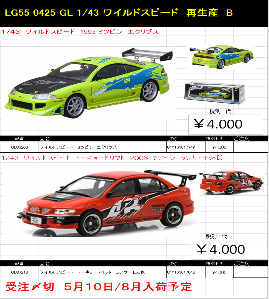希少品】グリーンライト 1/43 ワイルドスピードのミニカーを開封